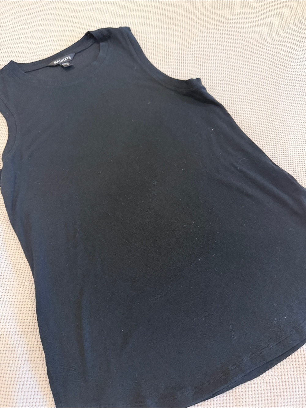 Athleta Black Crewneck Sleeveless Tank